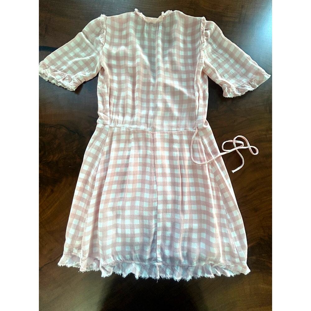 RARE Archival Reformation Surplus Baby Pink Gingham Wrap Dress XS - Picture 5 of 9
